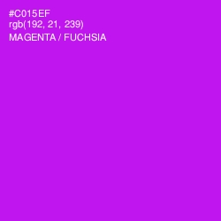 #C015EF - Magenta / Fuchsia Color Image
